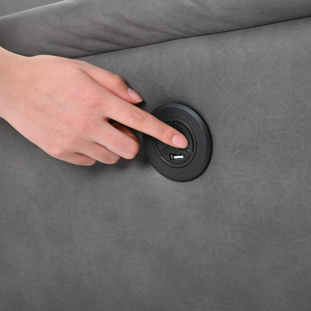 Fauteuil inclinable électrique avec port USB, panneau de commande latéral et dossier confortable, idéal pour les petits espaces