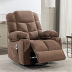Fauteuil inclinable électrique avec inclinaison réglable à 139°, massage 8 points et chauffage lombaire, moteur Okin, chargement USB et rangement latéral