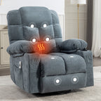 Fauteuil inclinable électrique avec inclinaison réglable à 139°, massage 8 points et chauffage lombaire, moteur Okin, chargement USB et rangement latéral