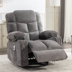 Fauteuil inclinable électrique avec inclinaison réglable à 139°, massage 8 points et chauffage lombaire, moteur Okin, chargement USB et rangement latéral