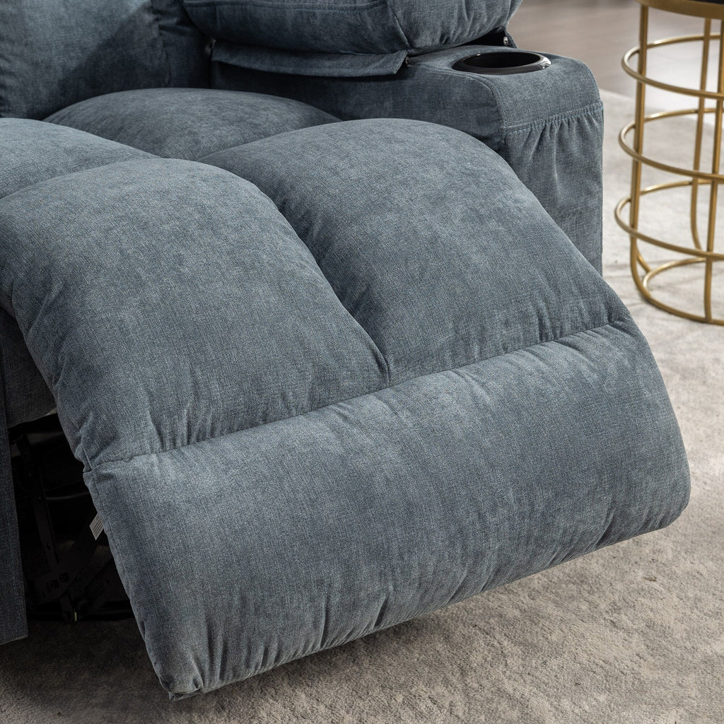 Fauteuil inclinable électrique avec inclinaison réglable à 139°, massage 8 points et chauffage lombaire, moteur Okin, chargement USB et rangement latéral