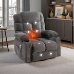 Fauteuil inclinable électrique avec inclinaison réglable à 139°, massage 8 points et chauffage lombaire, moteur Okin, chargement USB et rangement latéral
