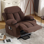 Fauteuil inclinable électrique avec massage, chauffage, port USB et porte-gobelets