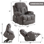Fauteuil inclinable électrique avec massage, chauffage, port USB et porte-gobelets
