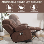 Fauteuil inclinable électrique avec massage, chauffage, port USB et porte-gobelets
