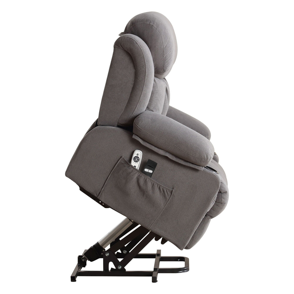 Fauteuil inclinable électrique avec massage, chauffage, port USB et porte-gobelets