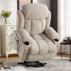 Fauteuil inclinable électrique avec massage, chauffage, port USB et porte-gobelets