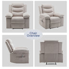 Fauteuil inclinable électrique avec massage, chauffage lombaire et cadre en acier