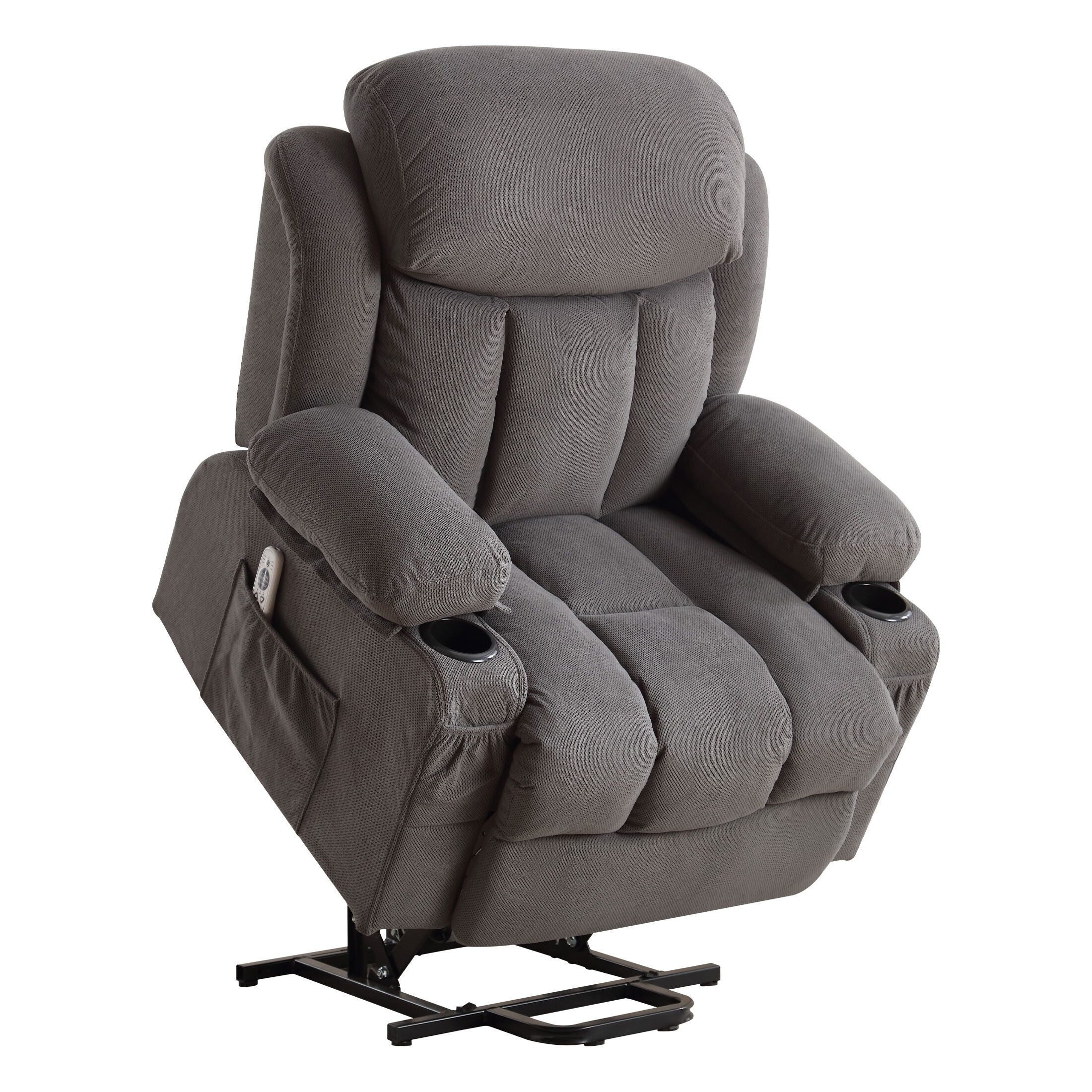 Fauteuil inclinable électrique avec chauffage, massage, télécommande, chargement USB et poches latérales pour personnes âgées