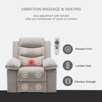 Fauteuil inclinable électrique avec massage, chauffage lombaire, poche latérale et support de cadre en acier