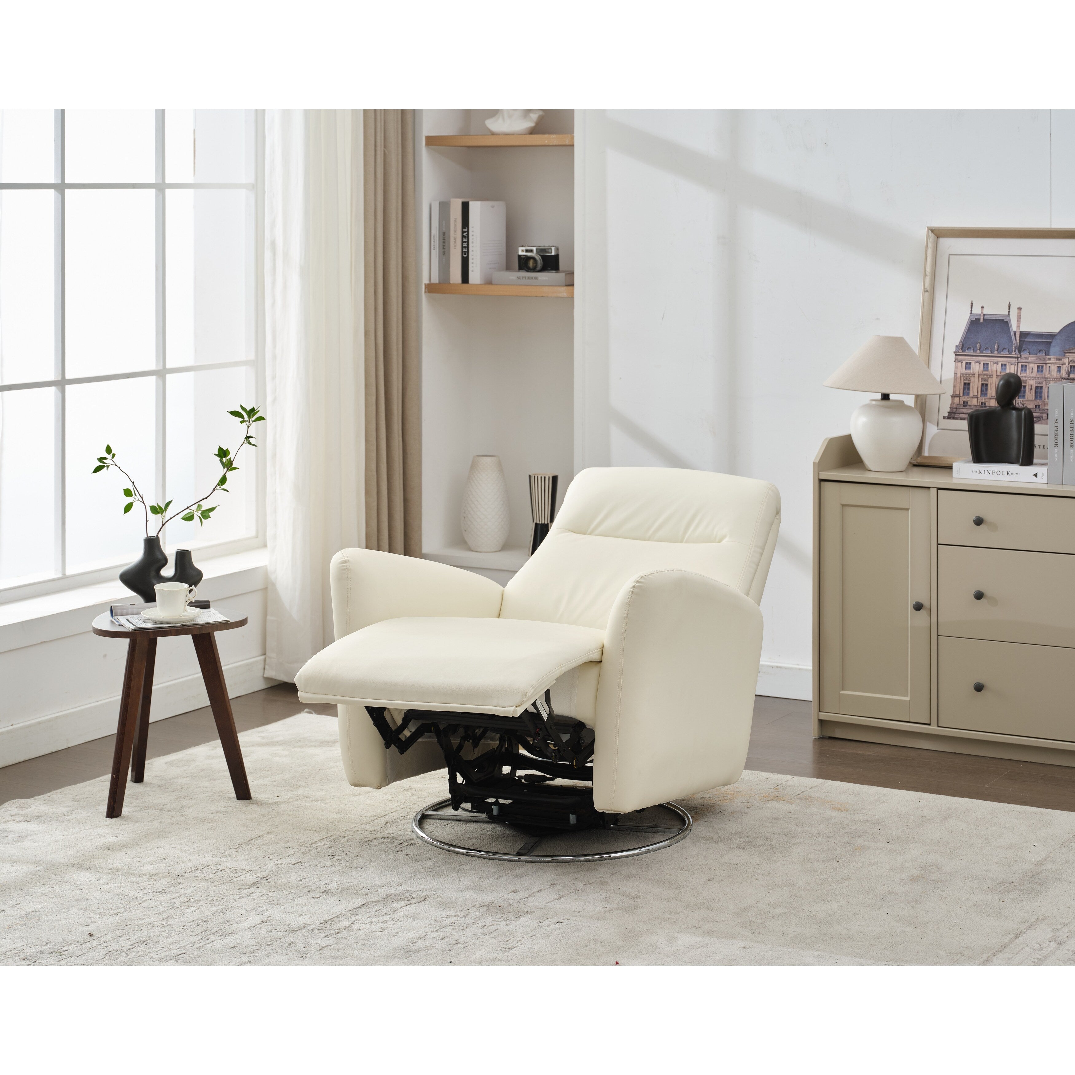 Fauteuil inclinable électrique pivotant à 270° avec commande par bouton pour chambre d'enfant, salon ou chambre d'enfant