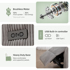 Fauteuil inclinable électrique à gravité zéro avec ports de charge - Fauteuil inclinable rembourré avec poche latérale et soutien lombaire