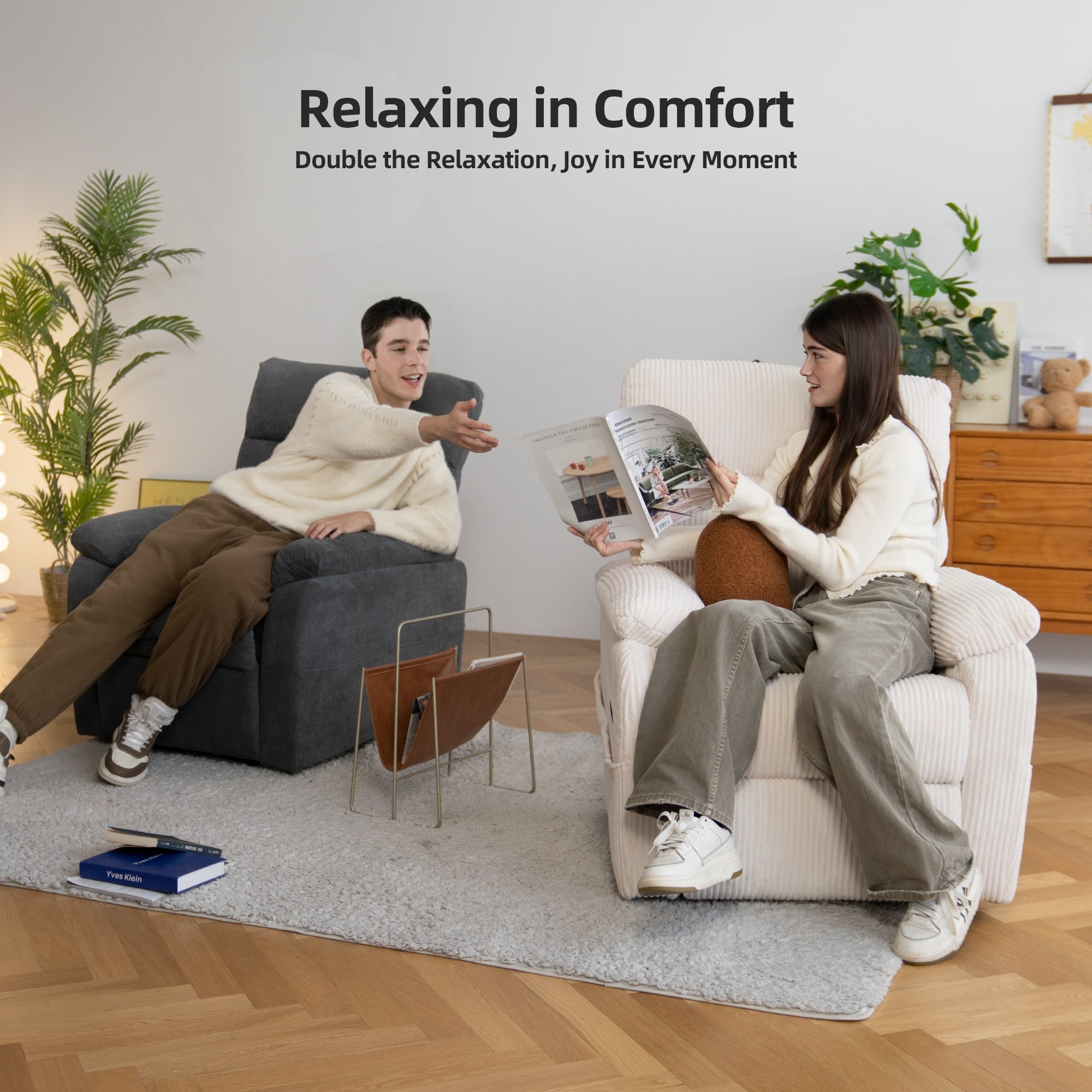 Fauteuil inclinable électrique à gravité zéro, avec ports de chargement USB Type-C, poche de rangement latérale, confort surdimensionné avec soutien lombaire