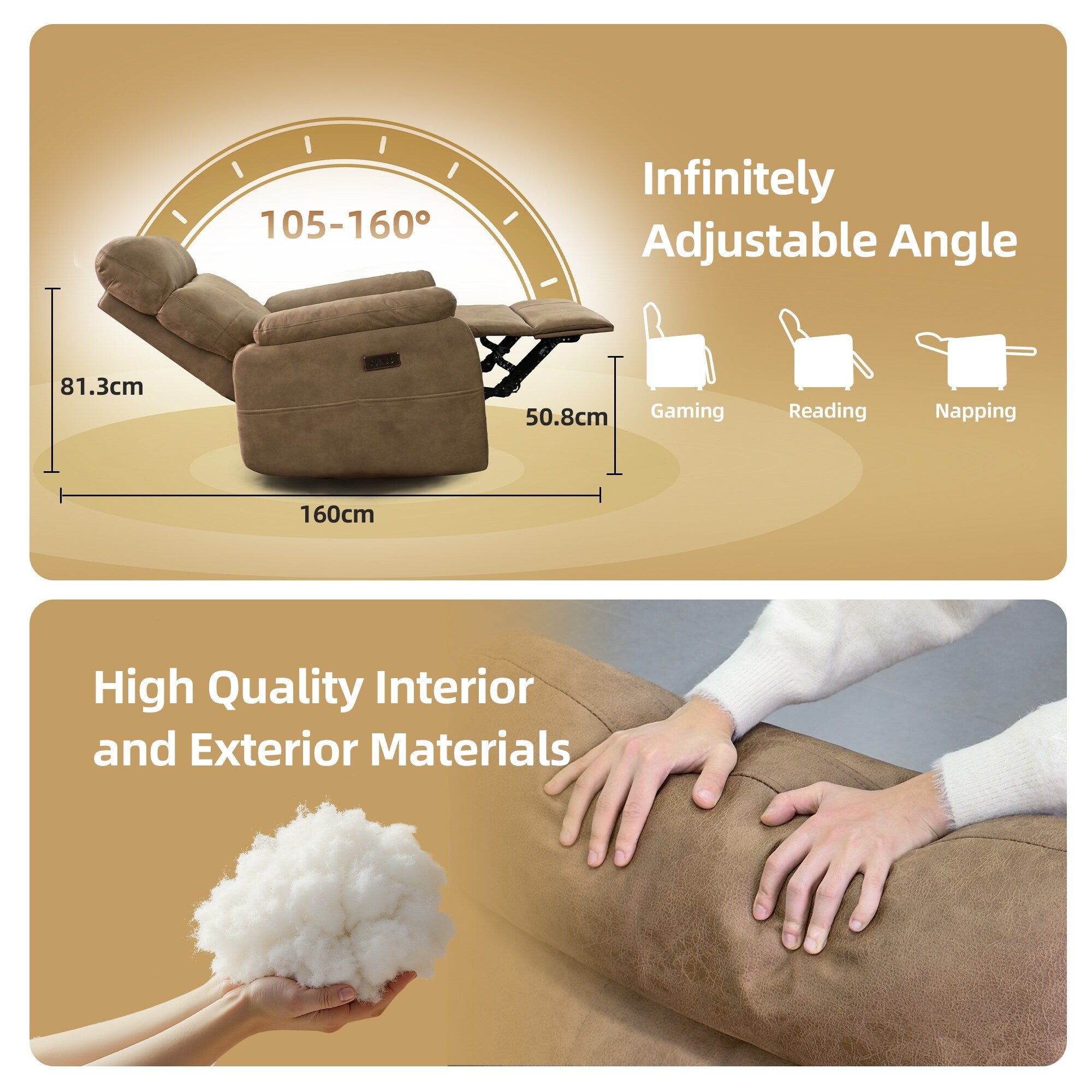 Fauteuil inclinable électrique à gravité zéro