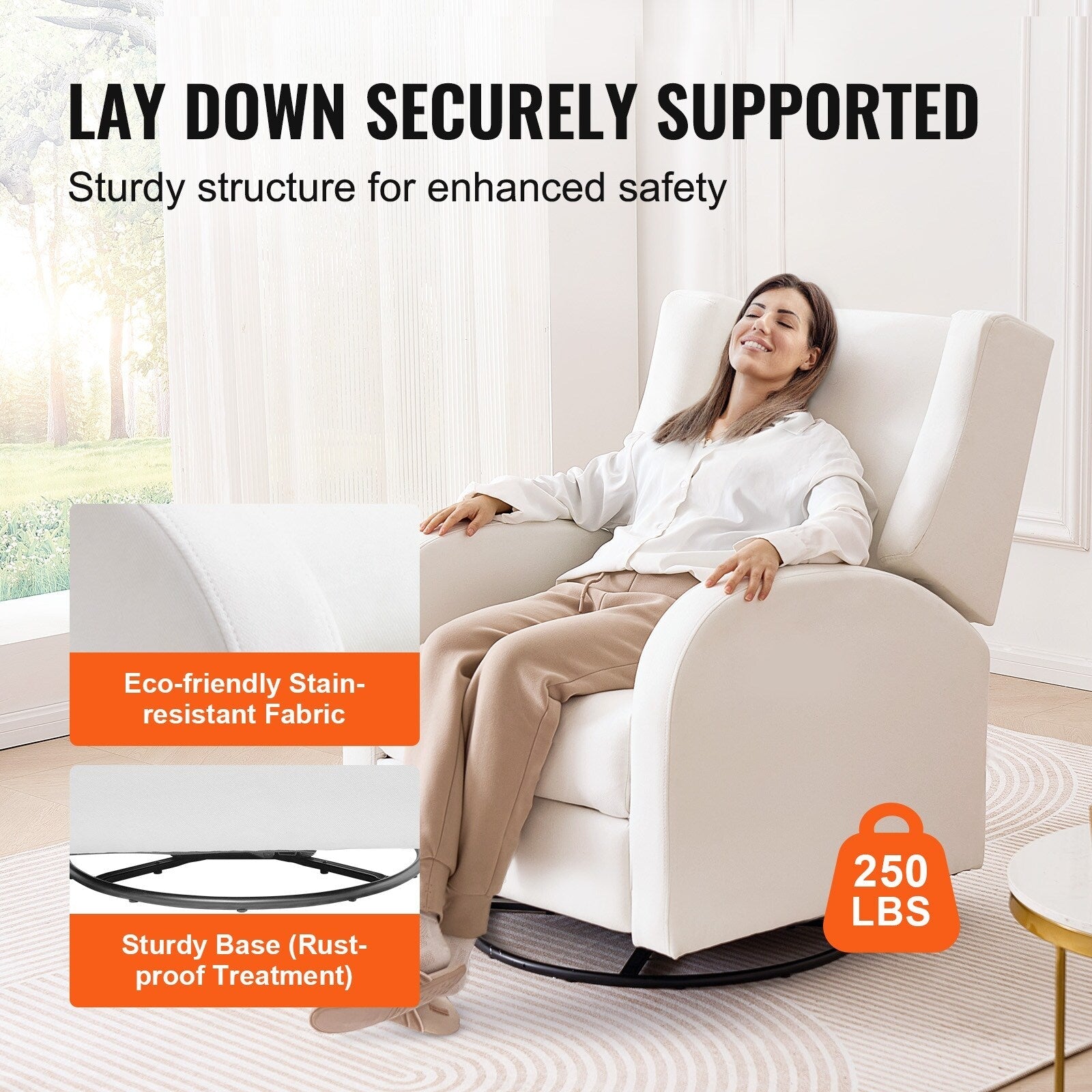 Fauteuil inclinable et pivotant électrique pour salon et chambre à coucher