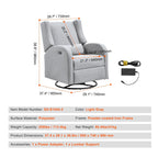 Fauteuil inclinable et pivotant électrique pour salon et chambre à coucher