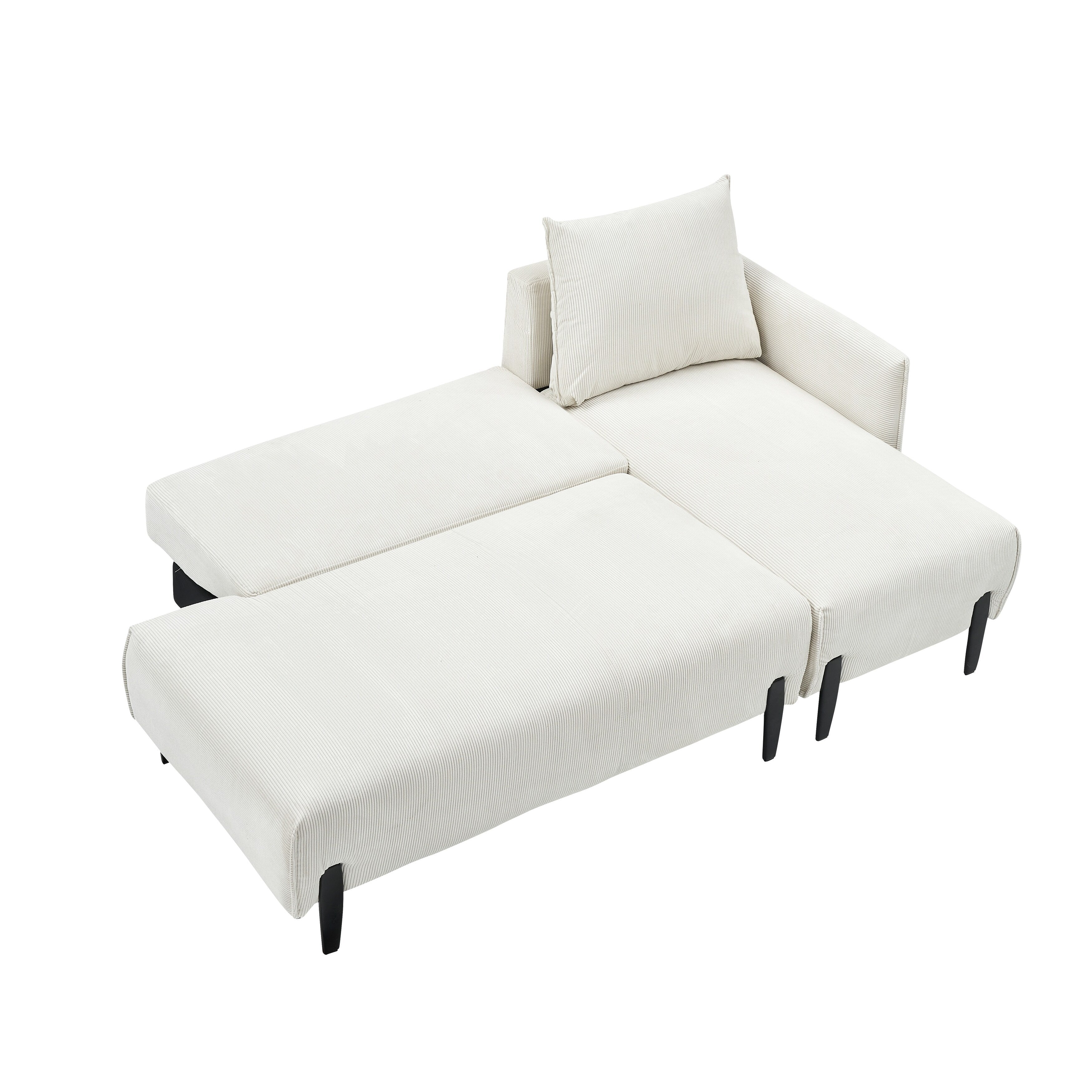 Élégant canapé en velours de 200 cm – Canapé spacieux avec garniture en métal et 3 coussins pour un espace moderne