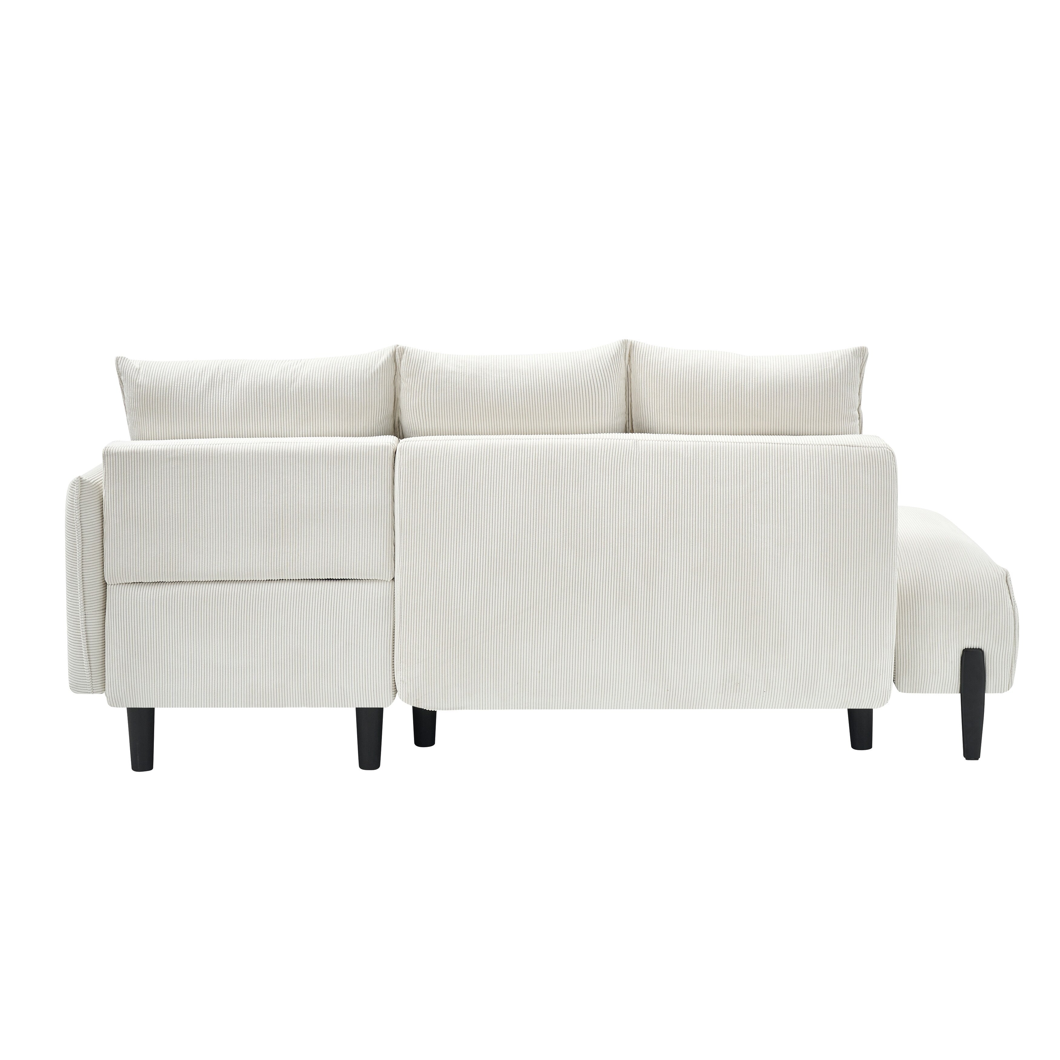 Élégant canapé en velours de 200 cm – Canapé spacieux avec garniture en métal et 3 coussins pour un espace moderne