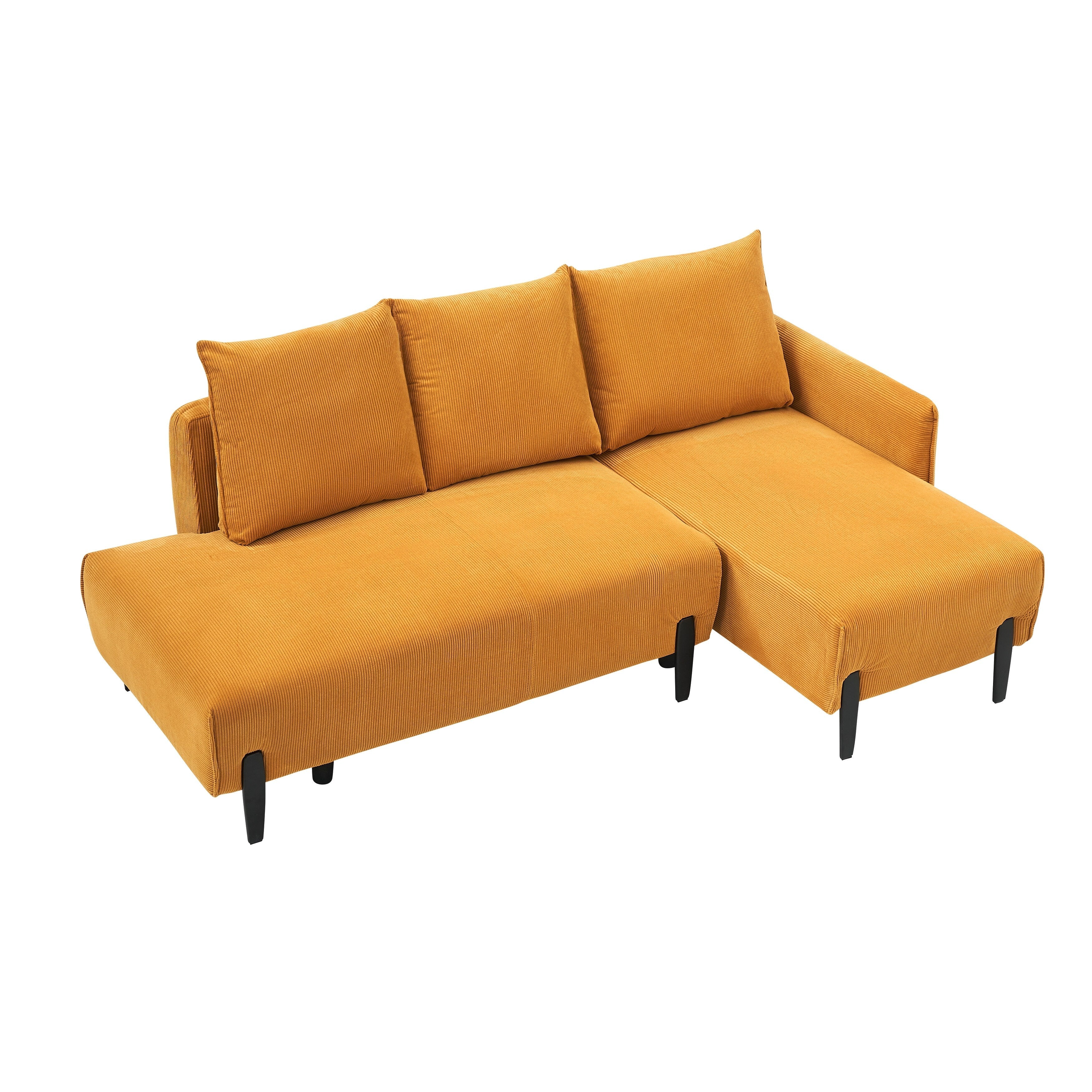 Élégant canapé en velours de 200 cm – Canapé spacieux avec garniture en métal et 3 coussins pour un espace moderne