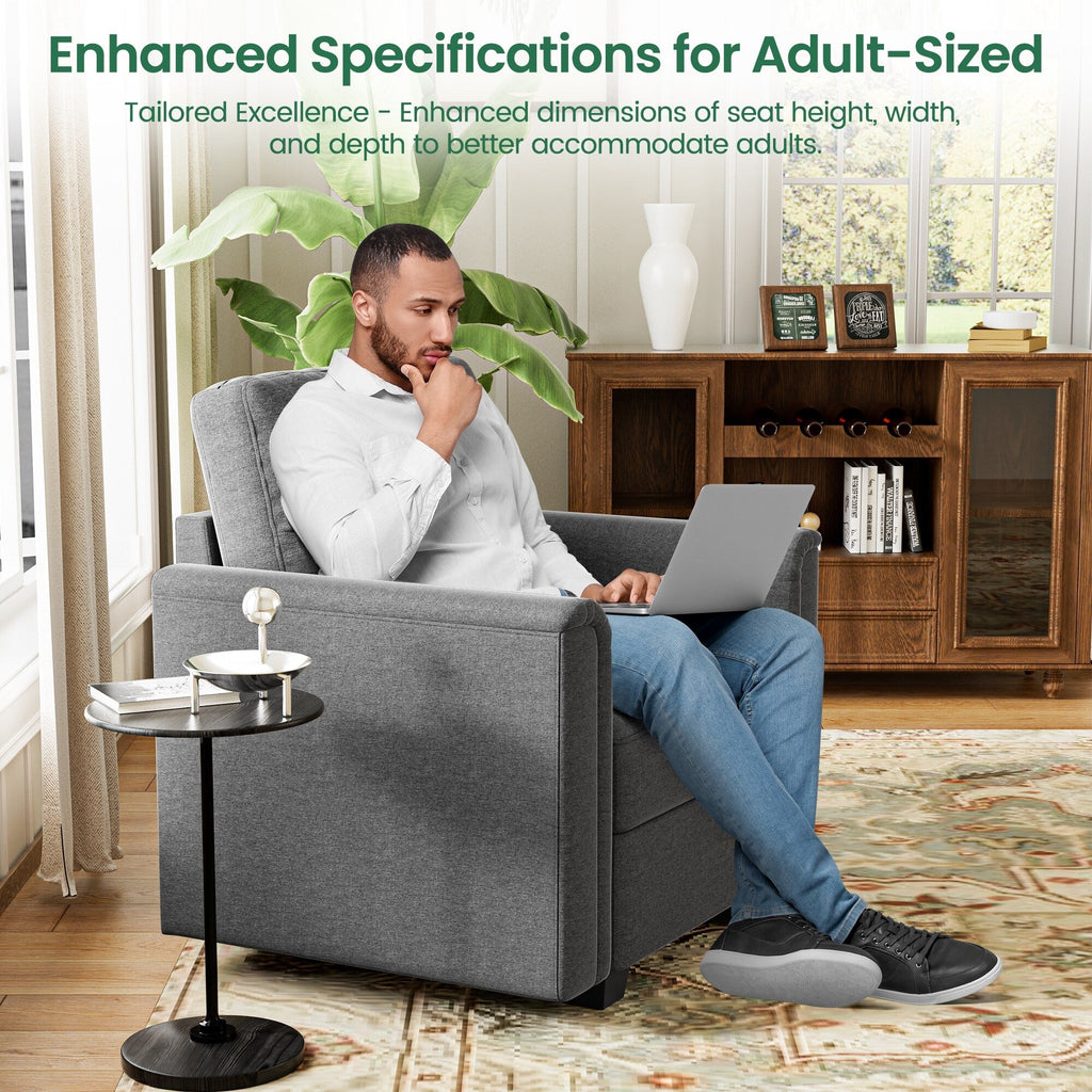 Canapé d'appoint élégant à accoudoirs incurvés, canapé sectionnel personnalisable, canapé modulaire confortable pour chambre, salon, bureau