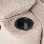 Fauteuil inclinable manuel élégant avec tissu doux pour la peau, confort moelleux et deux porte-gobelets