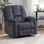 Fauteuil inclinable manuel élégant avec tissu doux pour la peau, confort moelleux et deux porte-gobelets