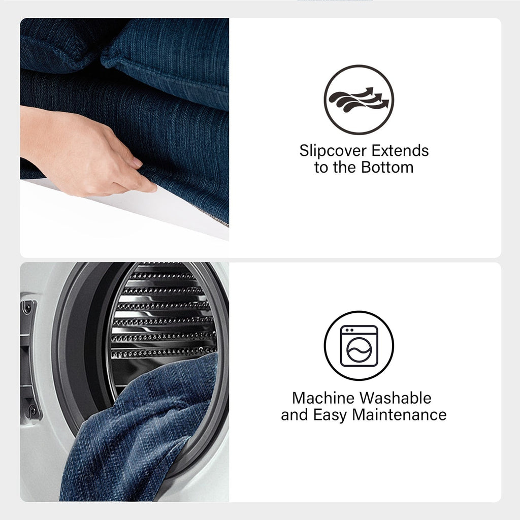 Canapé moderne Elias avec porte-gobelet et coussins réversibles par HULALA HOME