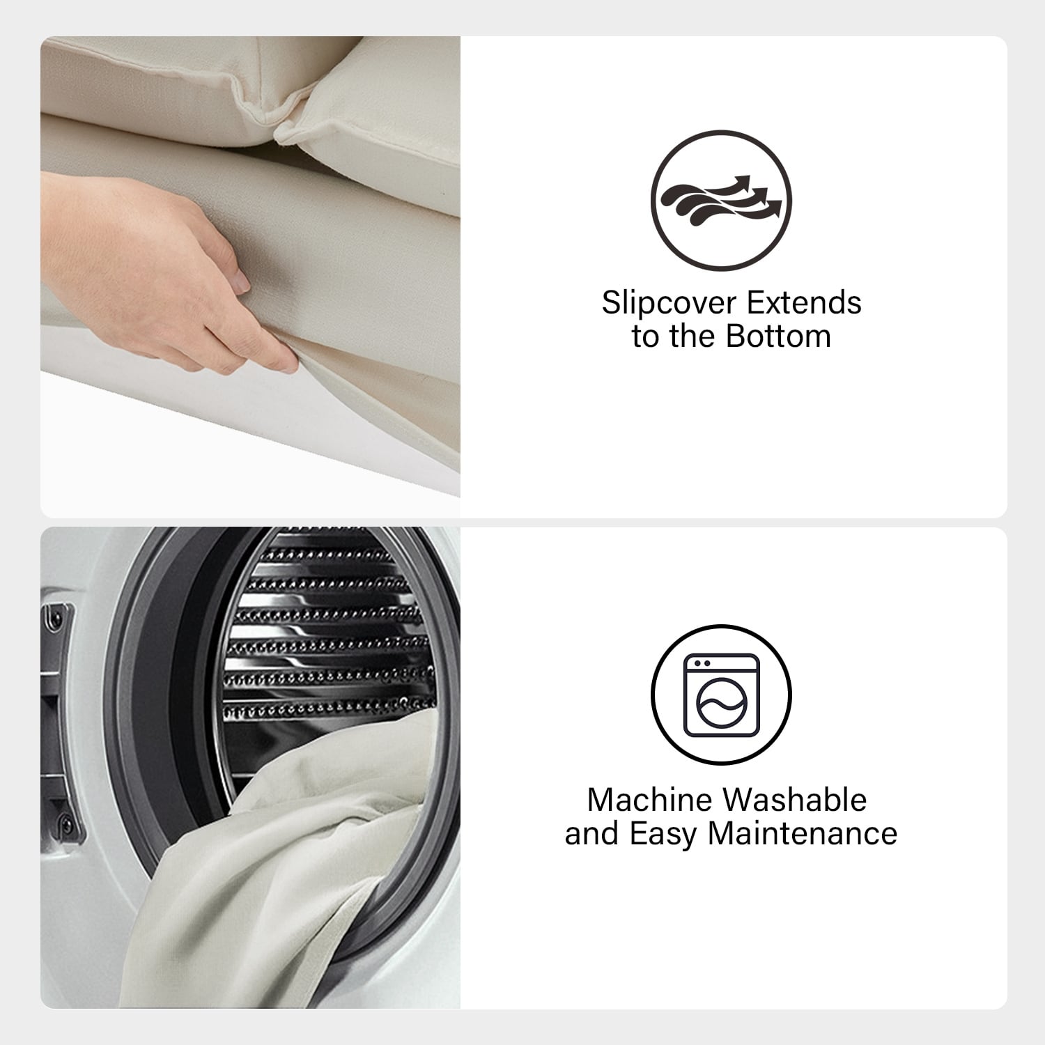 Canapé moderne Elias avec porte-gobelet et coussins réversibles par HULALA HOME