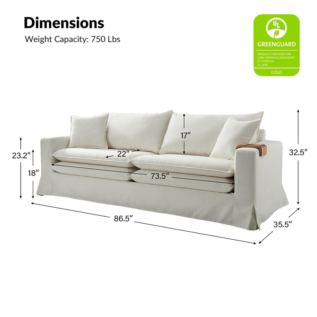Canapé moderne Elias avec porte-gobelet et coussins réversibles par HULALA HOME