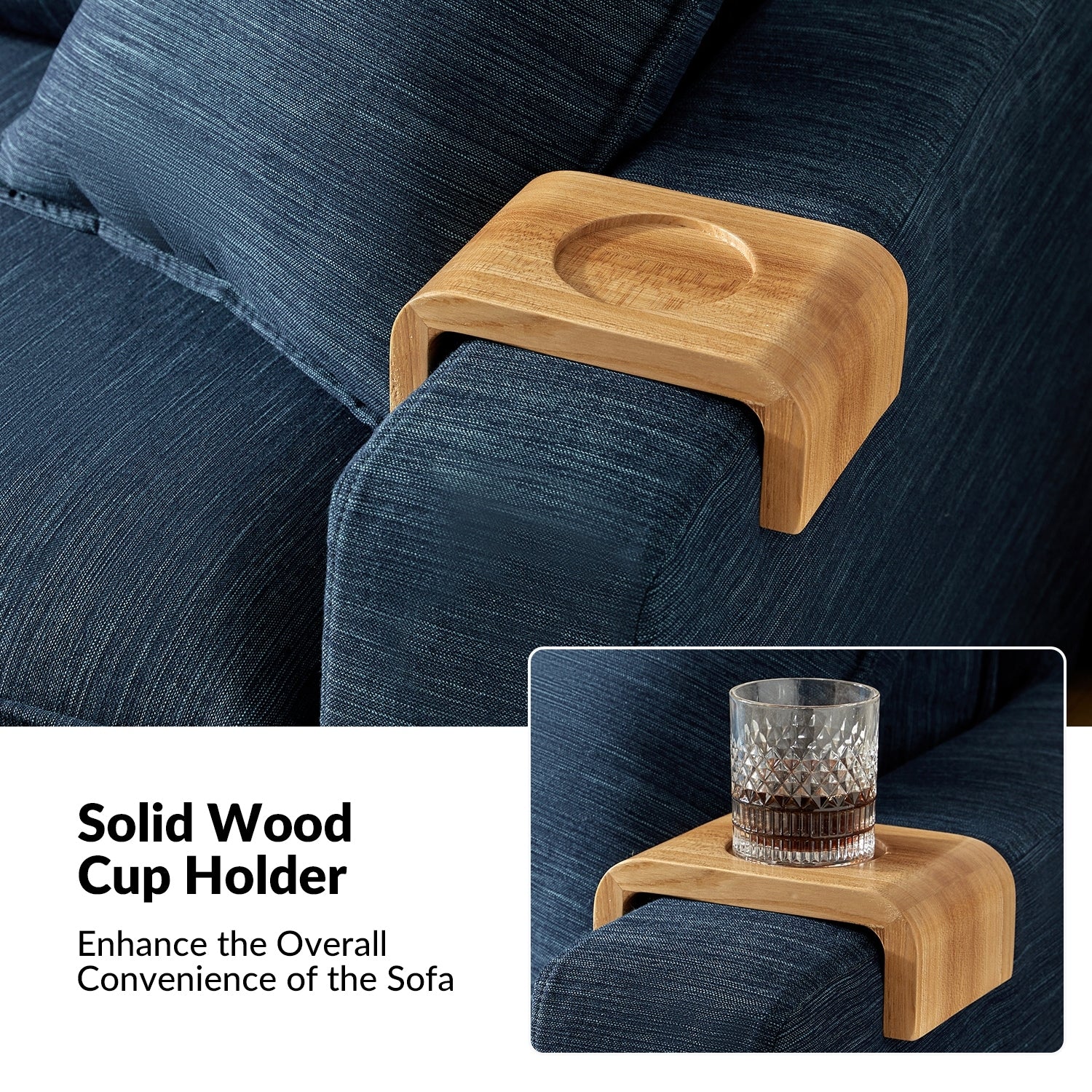 Canapé moderne Elias avec porte-gobelet et coussins réversibles par HULALA HOME