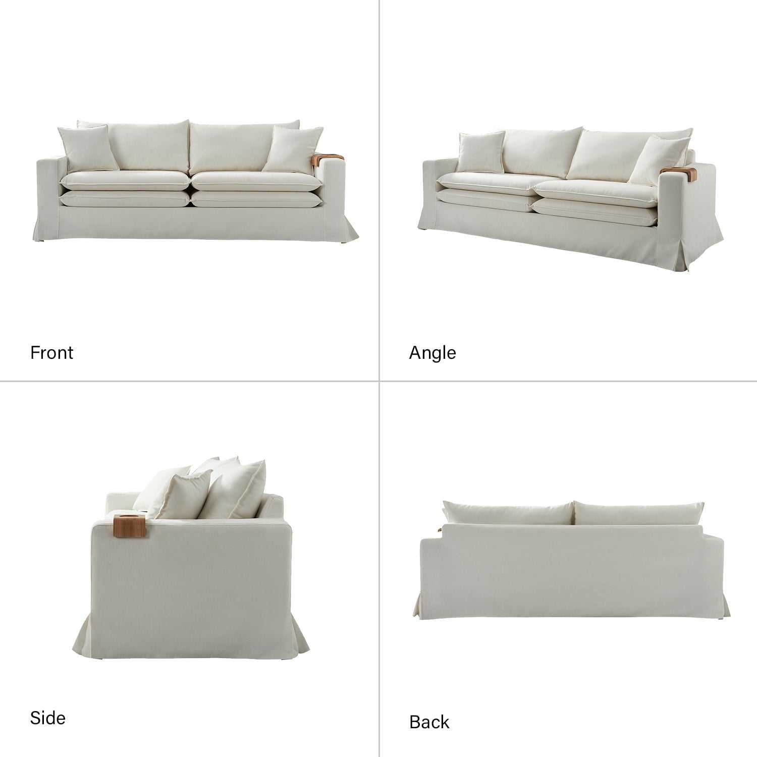 Canapé moderne Elias avec porte-gobelet et coussins réversibles par HULALA HOME