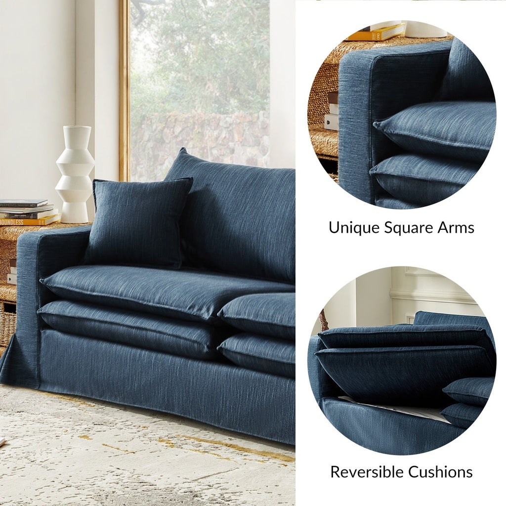 Canapé moderne Elias avec porte-gobelet et coussins réversibles par HULALA HOME