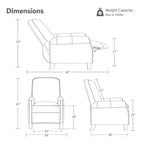 Fauteuil inclinable Elias Push Back pour adultes, fauteuil en similicuir pour salon