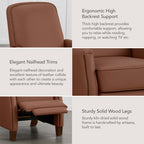 Fauteuil inclinable Elias Push Back pour adultes, fauteuil en similicuir pour salon