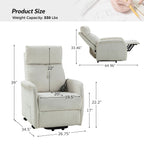 Fauteuil inclinable électrique à télécommande Elisa avec base en métal