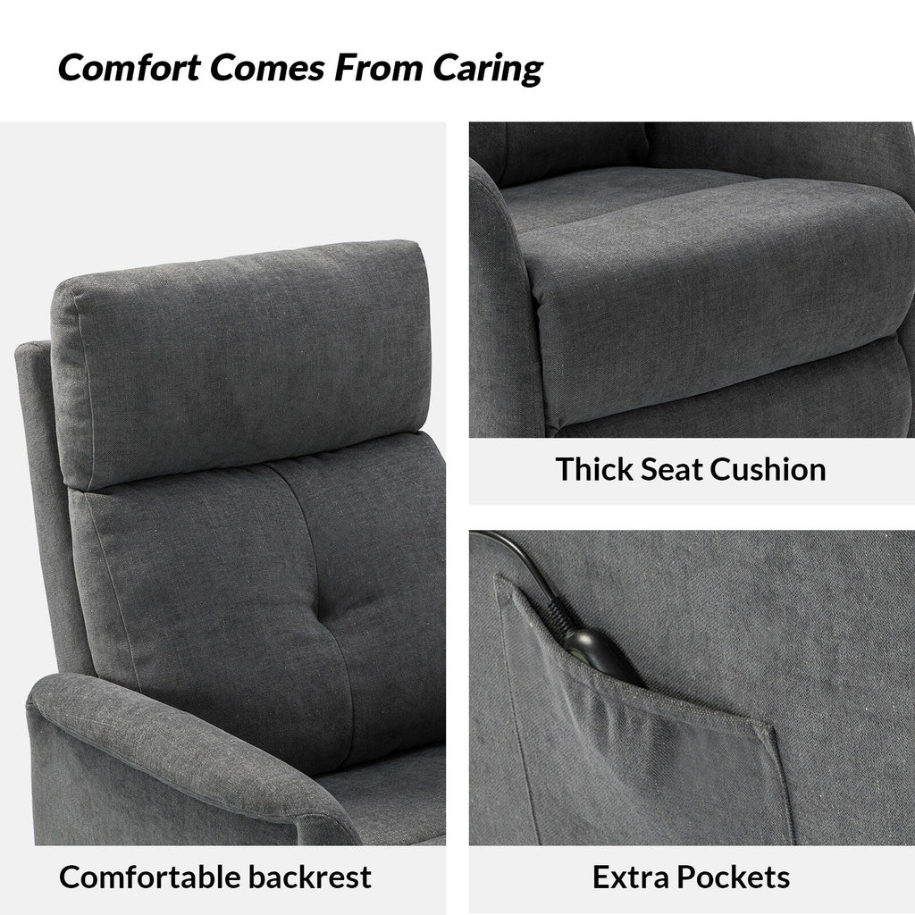 Fauteuil inclinable électrique à télécommande Elisa avec base en métal