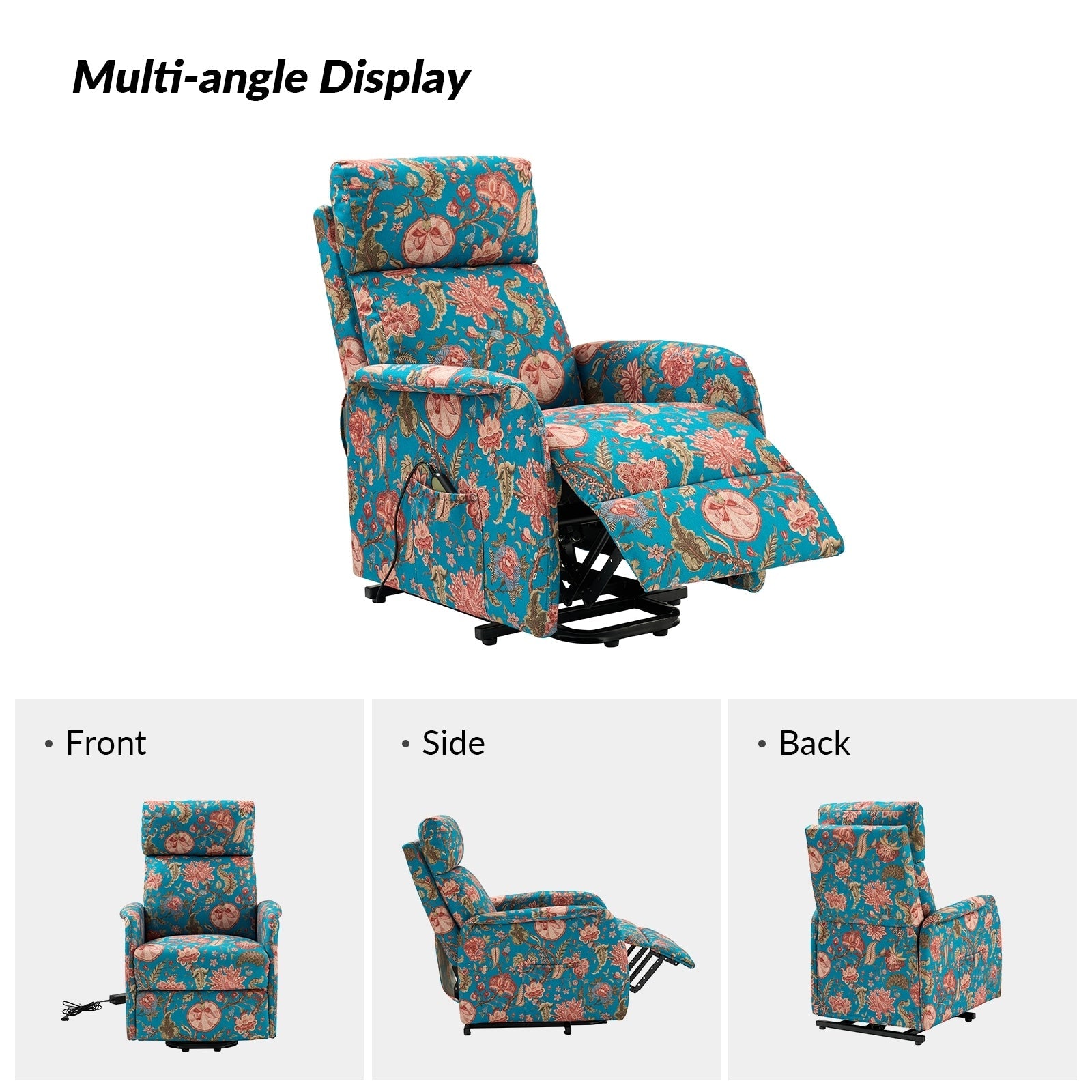 Fauteuil inclinable électrique à télécommande Elisa avec base en métal