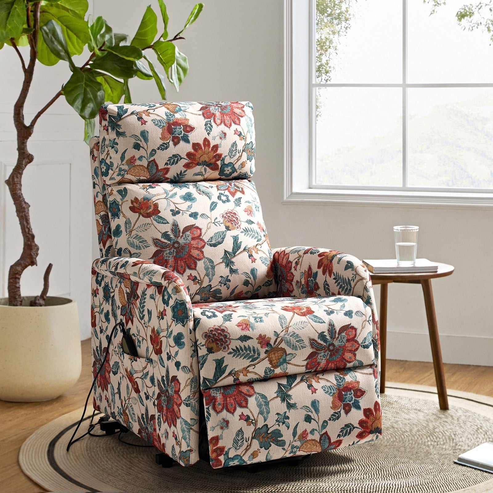 Fauteuil inclinable électrique à télécommande Elisa avec base en métal