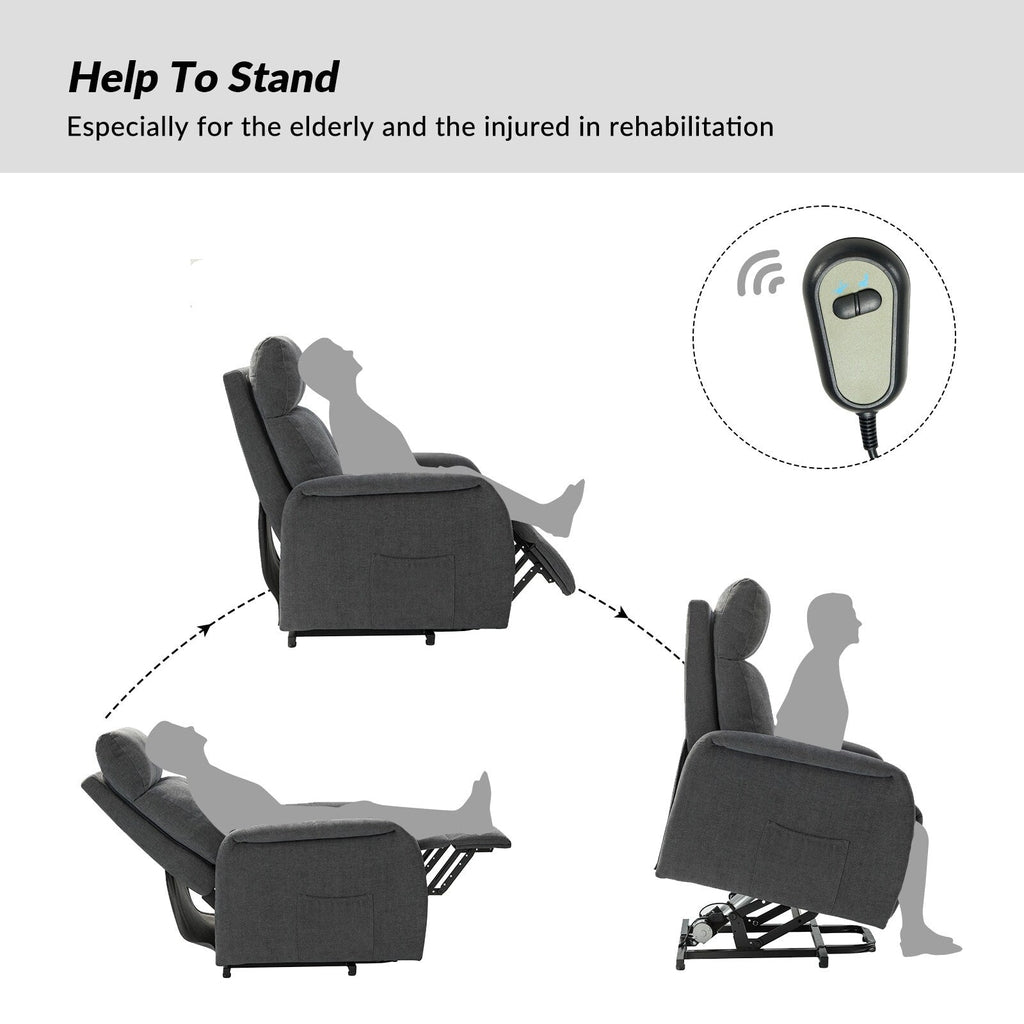 Fauteuil inclinable électrique à télécommande Elisa avec base en métal