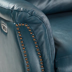 Fauteuil inclinable électrique en cuir véritable Eliseo avec port USB et design à oreilles