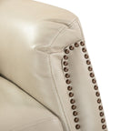 Fauteuil inclinable électrique en cuir véritable Eliseo avec port USB et design à oreilles