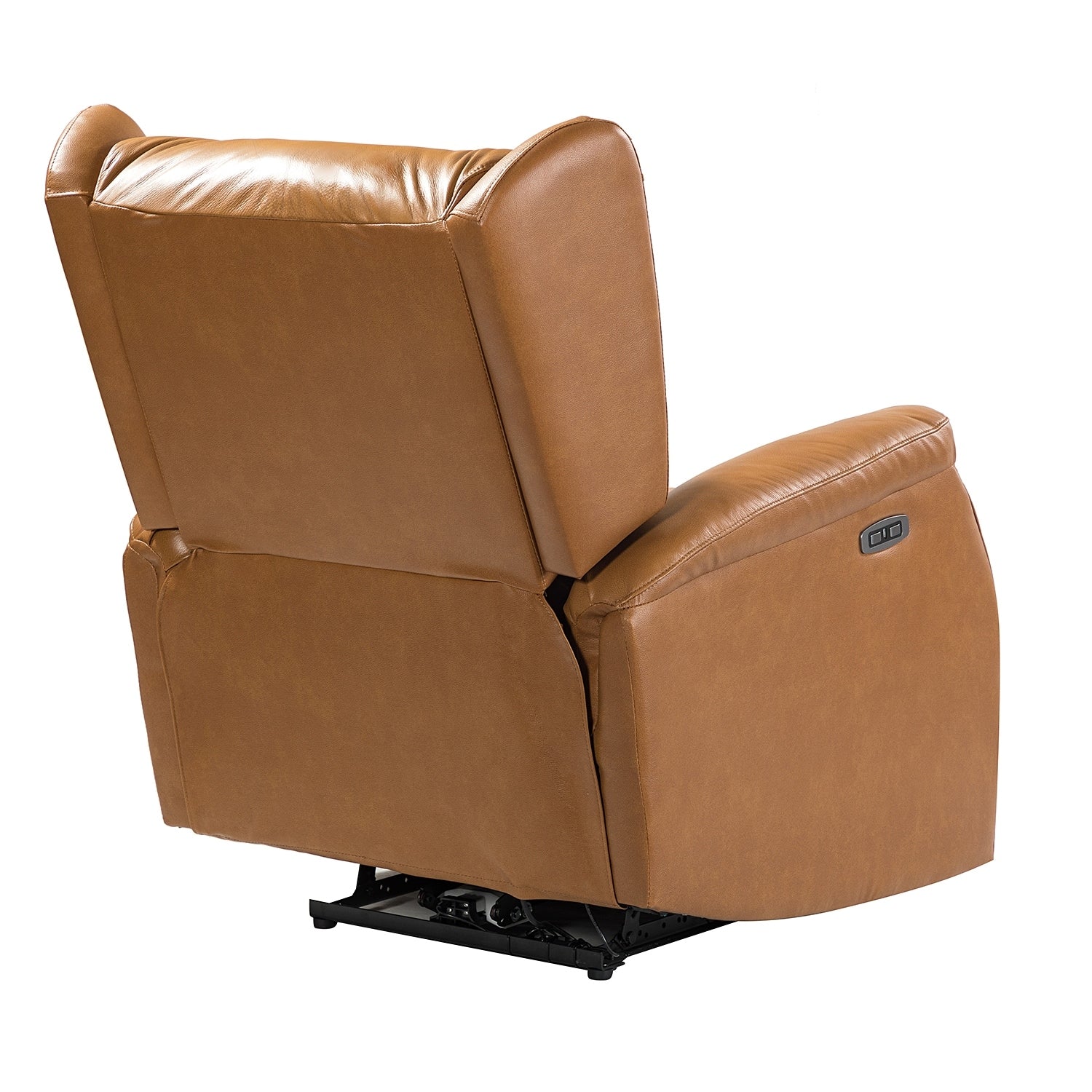 Fauteuil inclinable électrique en cuir véritable Eliseo avec port USB et design à oreilles