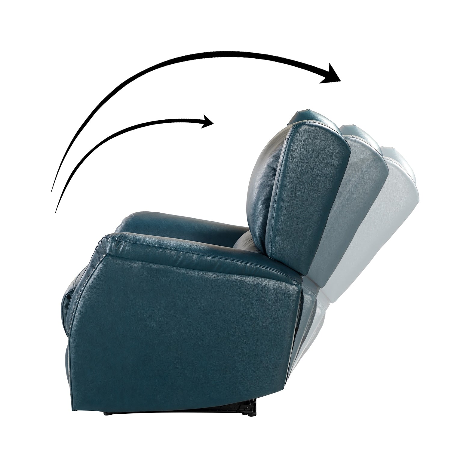 Fauteuil inclinable électrique en cuir véritable Eliseo avec port USB et design à oreilles