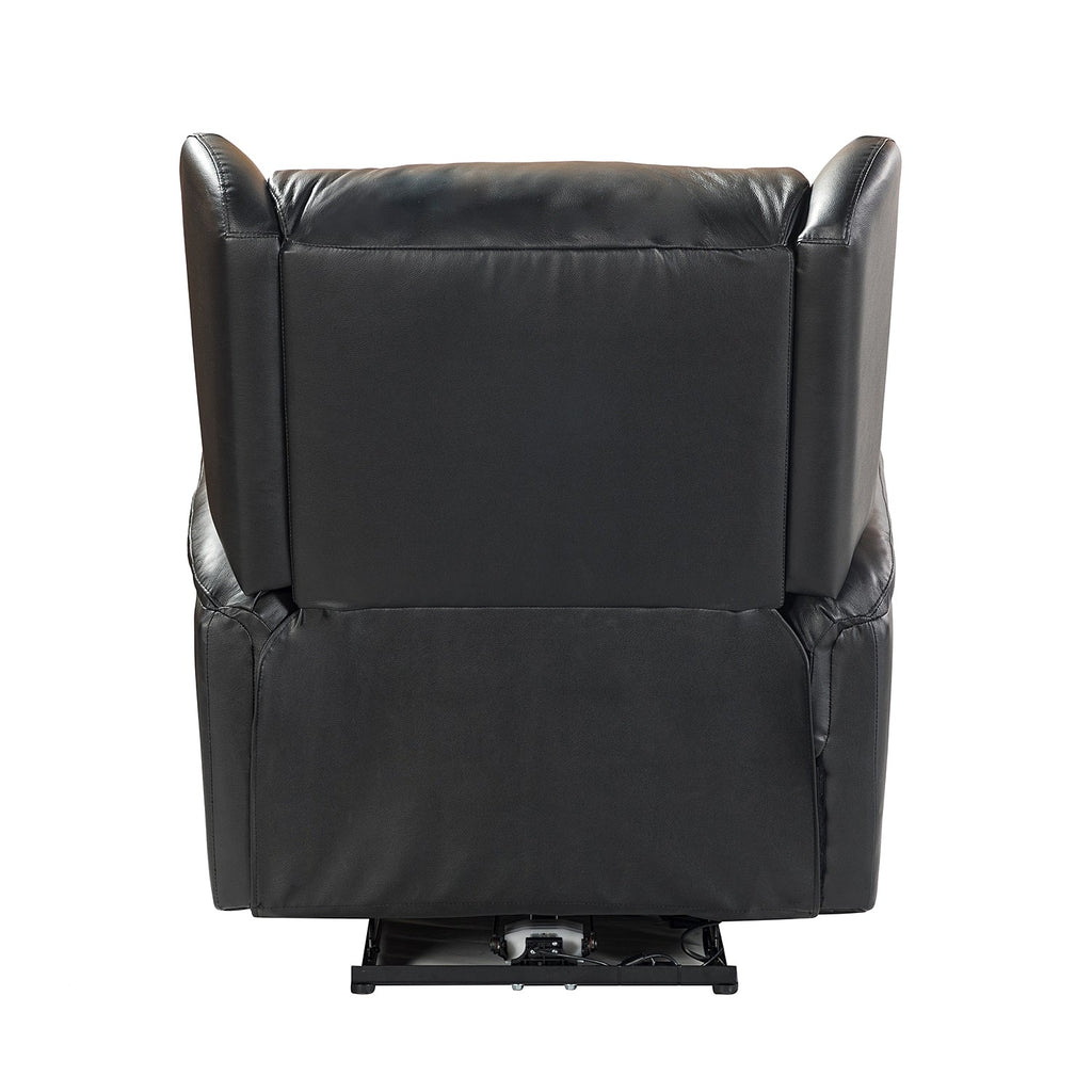 Fauteuil inclinable électrique en cuir véritable Eliseo avec port USB et design à oreilles