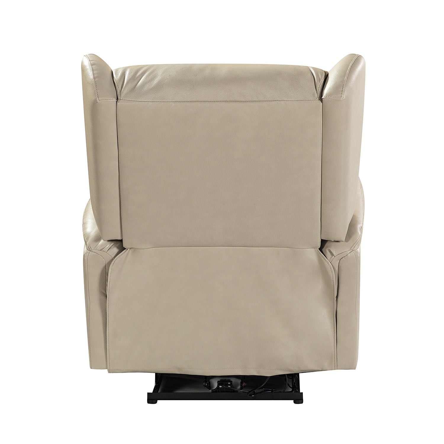 Fauteuil inclinable électrique en cuir véritable Eliseo avec port USB et design à oreilles