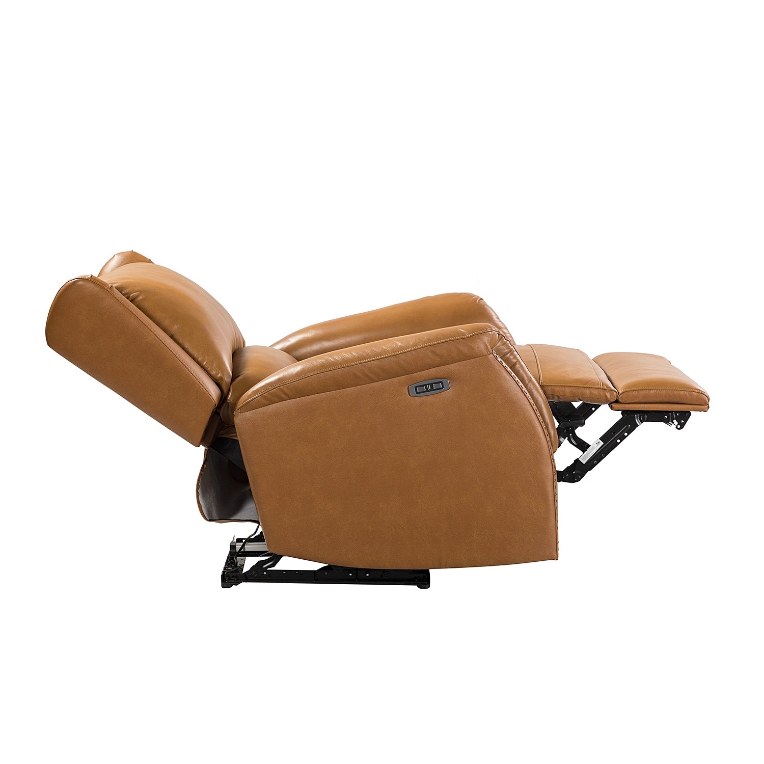 Fauteuil inclinable électrique en cuir véritable Eliseo avec port USB et design à oreilles