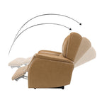Fauteuil inclinable électrique en cuir véritable Eliseo avec port USB et design à oreilles