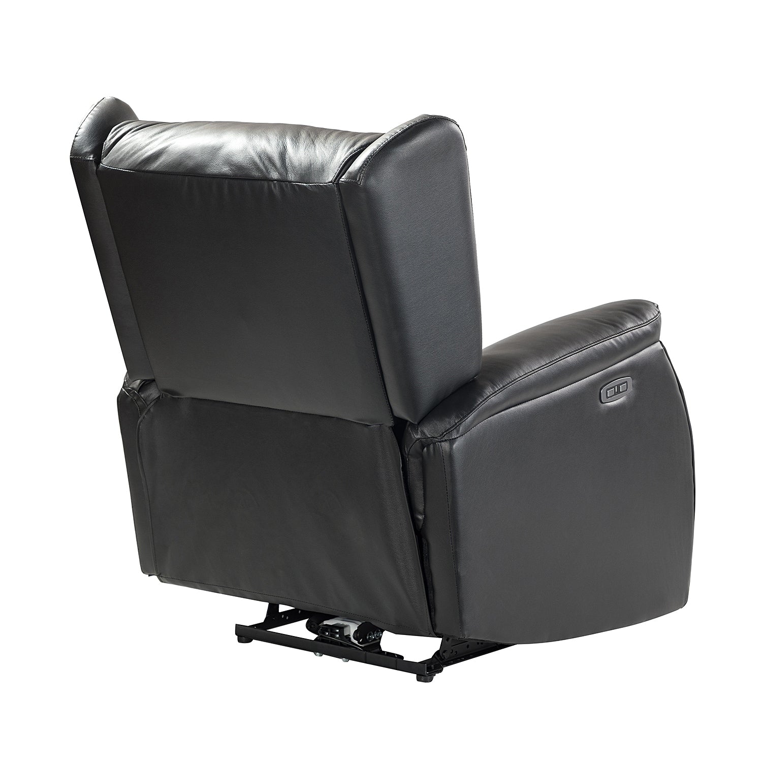 Fauteuil inclinable électrique en cuir véritable Eliseo avec port USB et design à oreilles