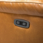 Fauteuil inclinable électrique en cuir véritable Eliseo avec port USB et design à oreilles