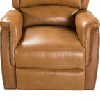 Fauteuil inclinable électrique en cuir véritable Eliseo avec port USB et design à oreilles